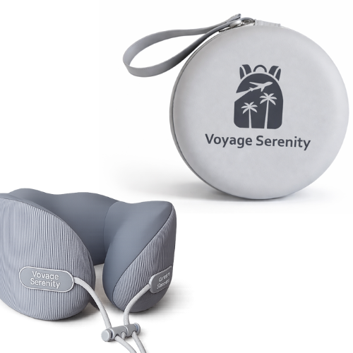 Coussin de voyage mémoire de forme avec boite de rangement